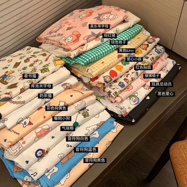 特大码300斤可穿夏季薄款睡裤2025新款慵懒风高腰休闲卡通遛弯裤