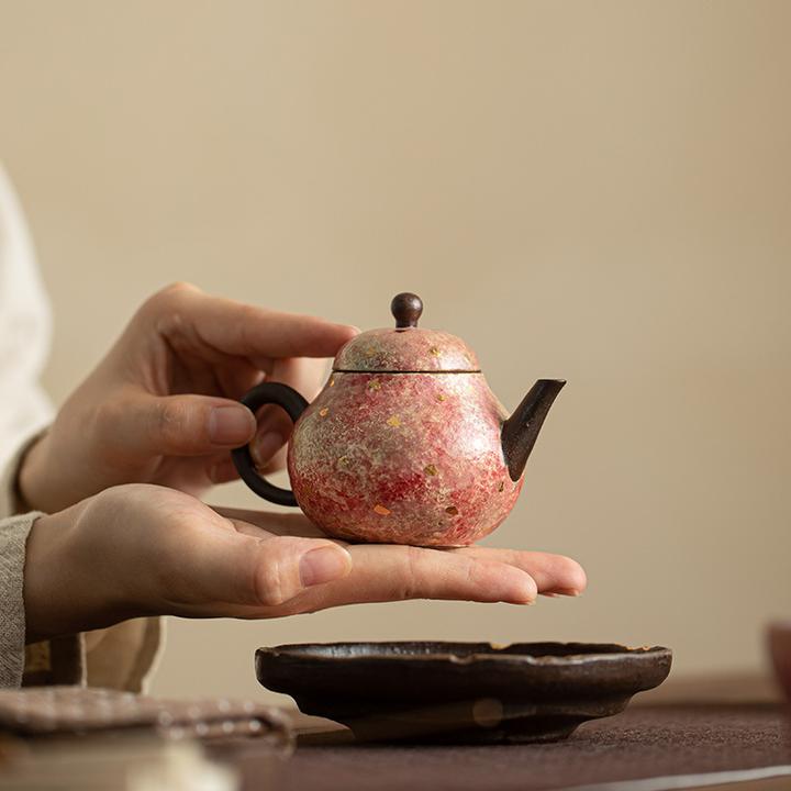 至作ZHIZUO景德镇岩矿彩陶梨形壶陶瓷茶壶茶具复古家用功夫茶具手