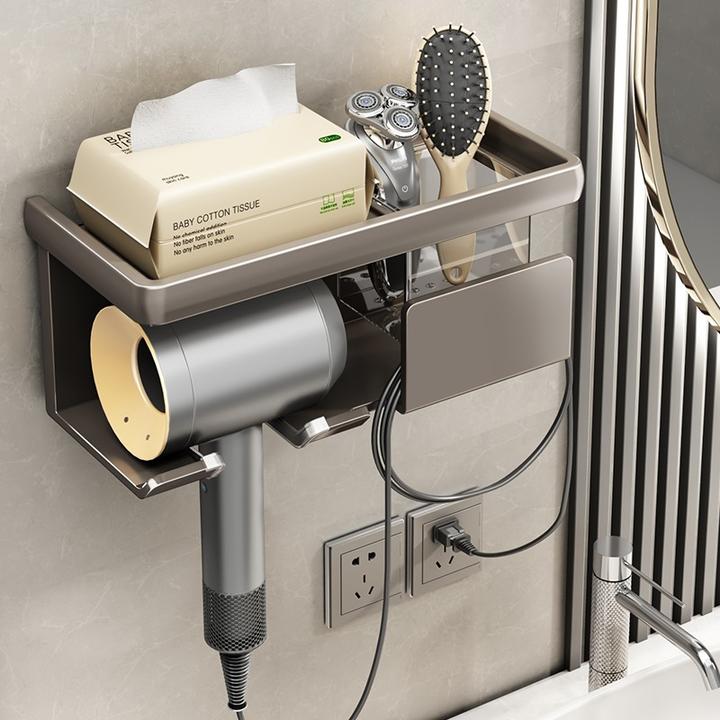 吹风机置物架免打孔壁挂式戴森吹风机支架浴室电吹风筒收纳挂架子