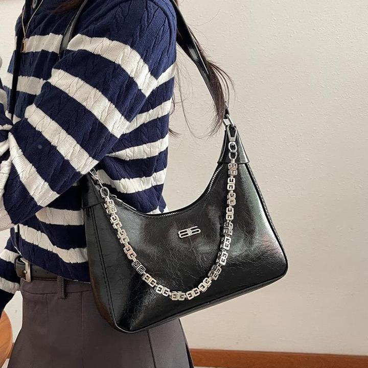 高级感美拉德腋下包包女式2024年秋季爆裂纹复古通勤包百搭斜挎包