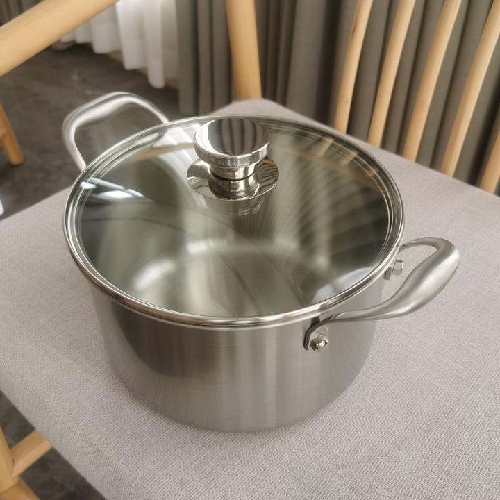 肴尚304不锈钢汤锅加厚加高三层钢无涂层熬煮炖锅西餐日式料理锅