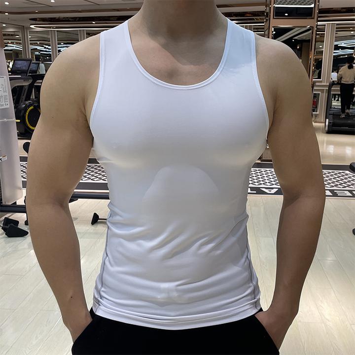 运动背心男士透气弹力速干无袖跑步训练坎肩紧身健身衣内穿打底衫