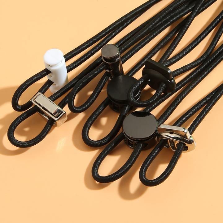 黑色松紧带橡皮筋卫衣裤子可调节抽绳卡扣裤腿裤脚收口橡筋绳带子