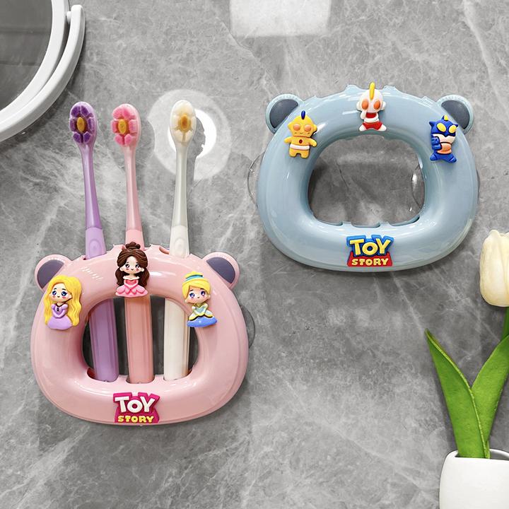 儿童牙刷架子置物架壁挂式免打孔可爱卡通创意家用吸盘放牙刷神器