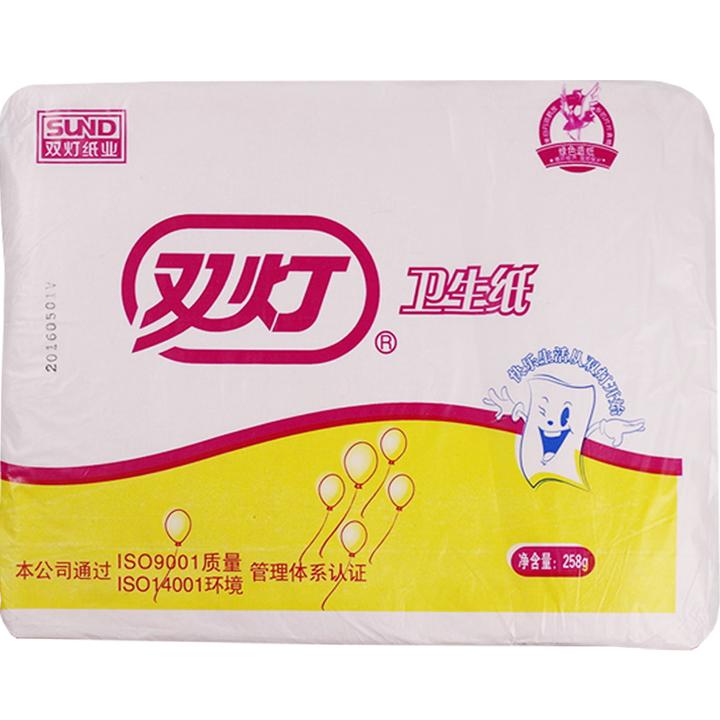 双灯卫生纸 258克红色平板草纸家用厕纸刀切方块纸实惠装产后产妇