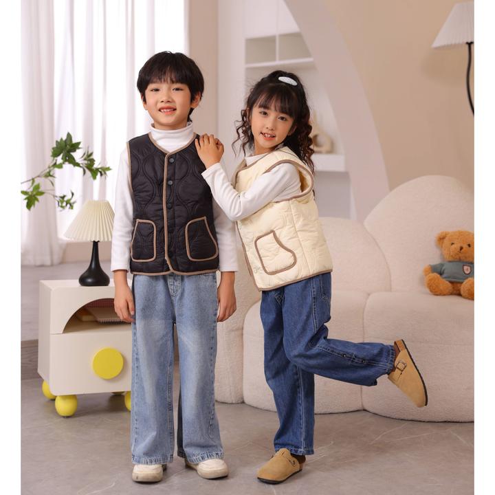 2024新款加绒加棉加厚防寒保暖中大童男童女童小童宝宝内外穿马甲