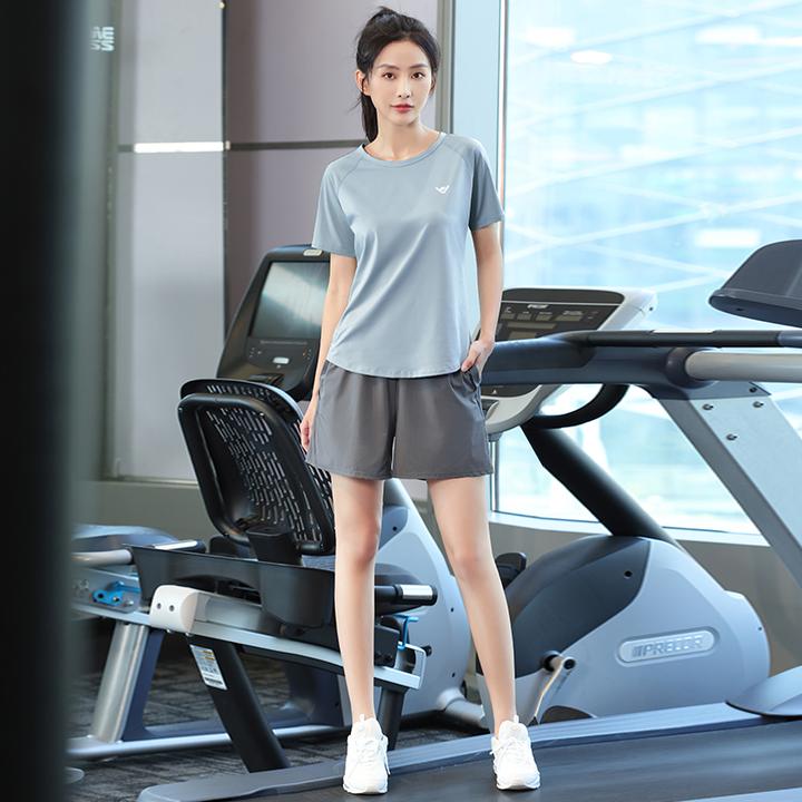 户外运动晨跑套装女士薄款时尚瑜伽服夏季休闲显瘦宽松速干衣1230