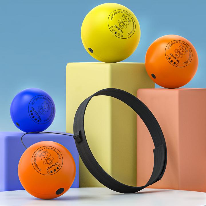 头戴式拳击速度球反应球魔力球家用训练搏击儿童解压球光面PU发泡