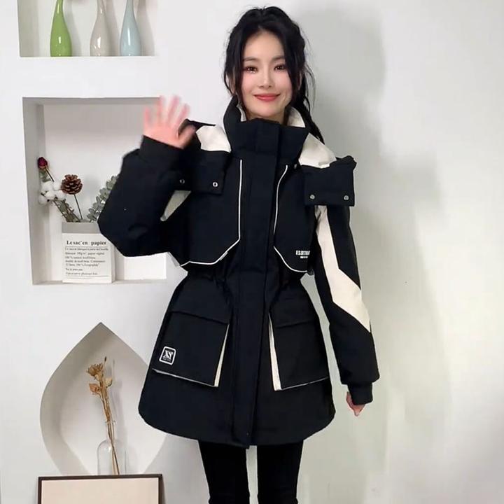 Mandsibil曼德西比利冬季新款冲锋衣羽绒服女小个子收腰保暖外套