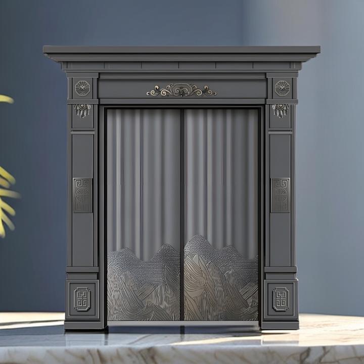 别墅大门仿铸铝卡门锌合金大门防盗门新农村自建房大门入户门定制