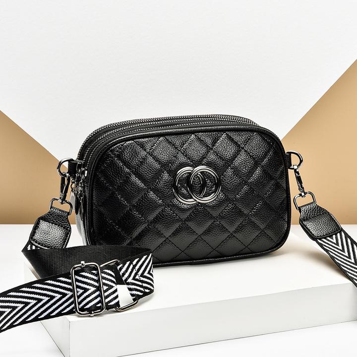 新款女包百搭三层斜挎包时尚菱格相机包软皮女士休闲单肩小方包