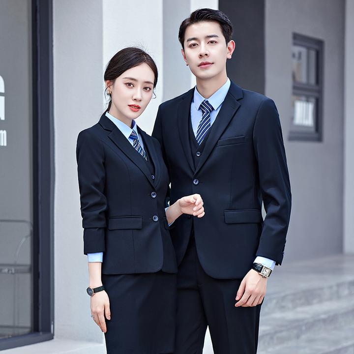 高端西装职业套装商务正装男女同款工作服时尚英伦风双扣西服188
