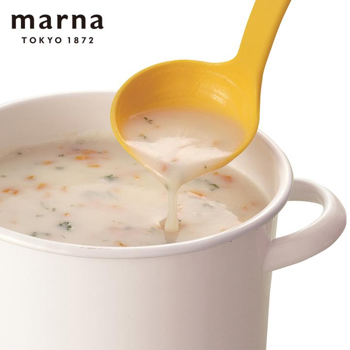 MARNA尼龙刻度量汤勺 家用长柄汤勺自带计量刻度