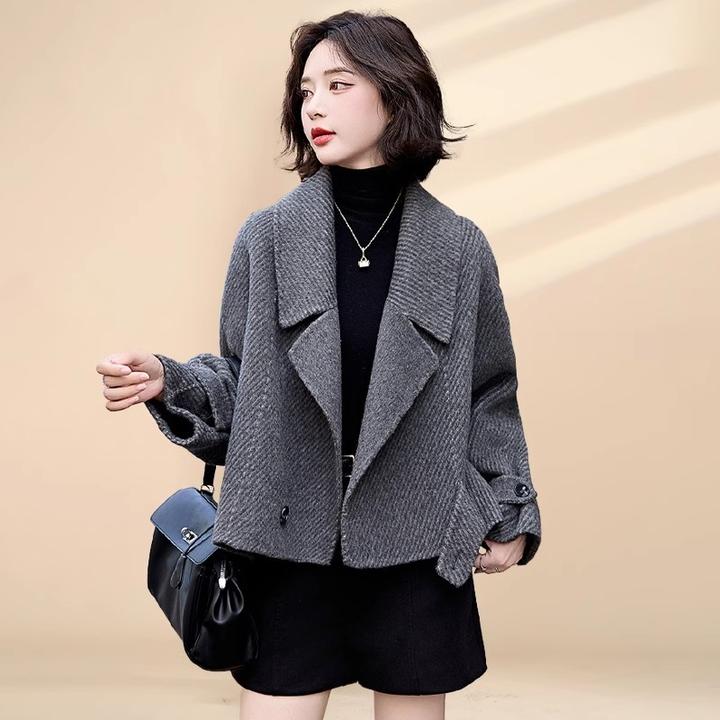 嘉兴小香风毛呢外套女2025春秋新款时尚贵夫人洋气短款双面呢大衣