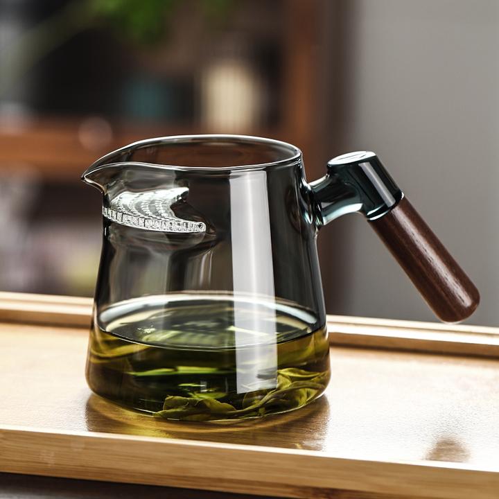 木把玻璃茶壶月牙过滤茶水分离绿茶泡茶器电陶炉煮茶透明功夫茶具