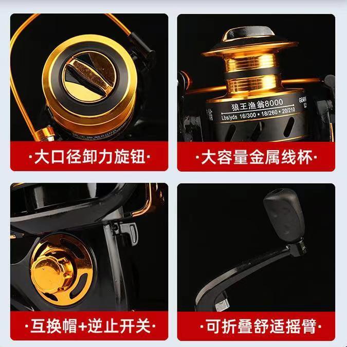 新款狼王轮纺车轮全金属轮左右手可互换新钓友老钓友渔线轮大容量