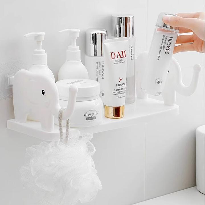 大象浴室置物架免打孔壁挂卫生间浴室厨房置物架卧室化妆品收纳架