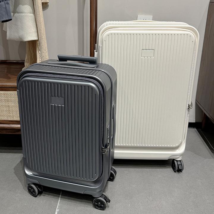 前开口行李箱女20寸登机箱新款侧开盖拉杆箱静音刹车轮高档密码箱