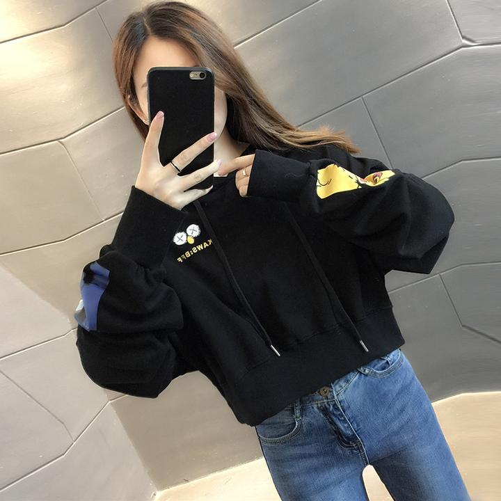 早秋装小个子短款卡腰卫衣女2025新款欧洲站洋气减龄时尚显瘦上衣