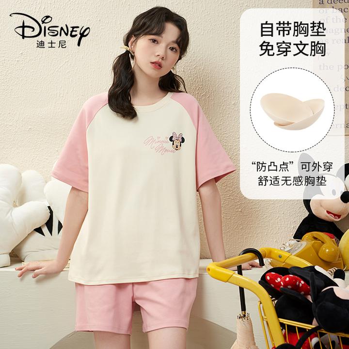 Disney/迪士尼夏季新款套头短袖短裤睡衣舒适休闲家居服套装0026