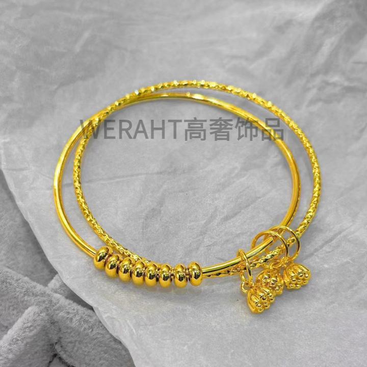 铜合金塑料手镯 新款人气热卖双圈好运莲莲莲蓬花手镯时尚百搭多