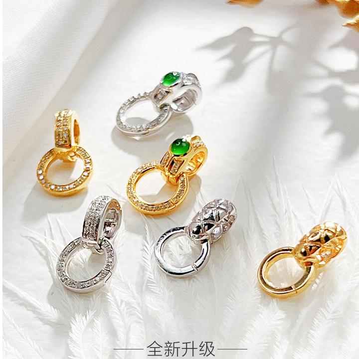 金色扣头双开口镶嵌扣卡扣百搭DIY饰品配件简约个性小众夹扣复古