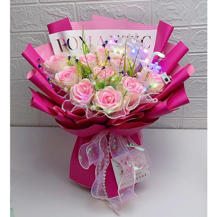 生日礼物成品情人节丝带玫瑰花永生花520母亲节手工定制节日礼物