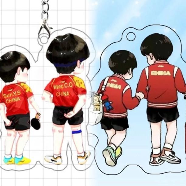 王楚钦孙颖莎周边莎头组合CP国兵亚克力纪念品钥匙扣挂件定制礼物