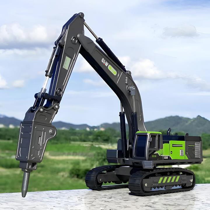 合金钻头钻地机玩具儿童工程车破碎锤拆机车男孩挖掘机履带挖勾机