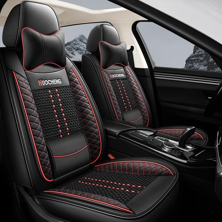 五座全车固定腰靠翅膀舒适透气好打理四季通用座垫耐磨皮立体冰丝