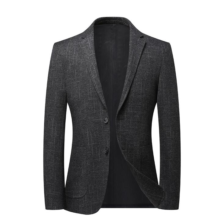 秋冬加厚男轻奢高档商务休闲帅气西服外套免烫弹力西服上衣