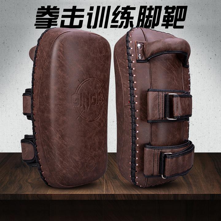 复古踢靶散打拳击泰拳脚靶专业加厚弧形手靶成人脚靶训练腿靶