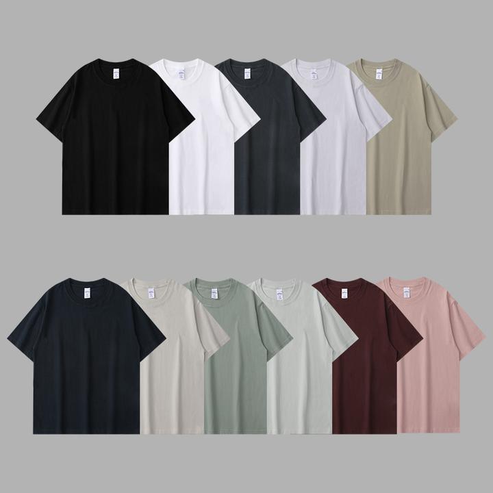 两件装短袖 纯棉多色基础百搭男女短袖宽松简约休闲小清新圆领T恤