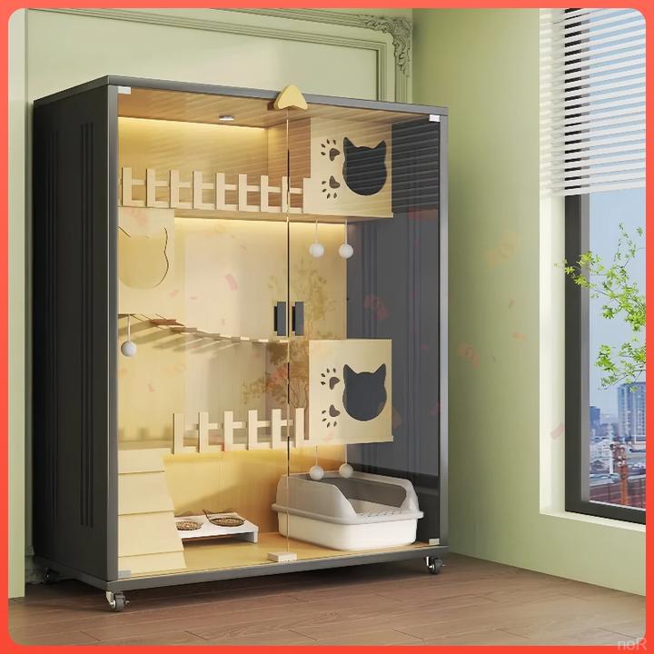 自由空间超大透气豪华室内家用猫别墅猫舍猫柜猫窝猫咪房子猫笼子