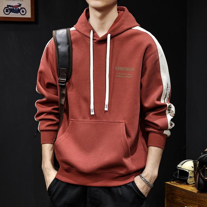 重磅美式潮牌连帽卫衣男秋冬款男士加绒长袖秋季2024新款拼色外套