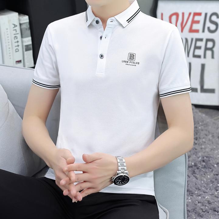 2024新款POLO衫短袖男士潮流上衣服夏季男装翻领半袖体恤商务