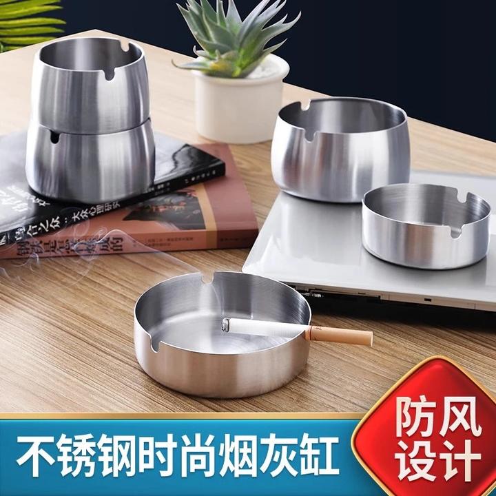 不锈钢烟灰缸创意大号个性家用酒店餐厅KTV网吧防摔耐磨轻奢时尚