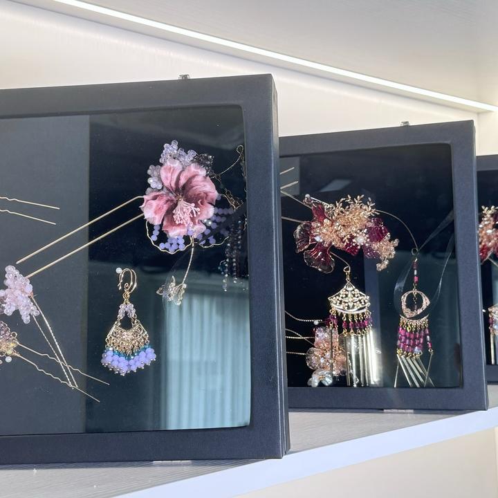 首饰盒/箱 黑皮首饰新娘头饰展式盒礼服馆饰品收纳盒饰品收纳盒