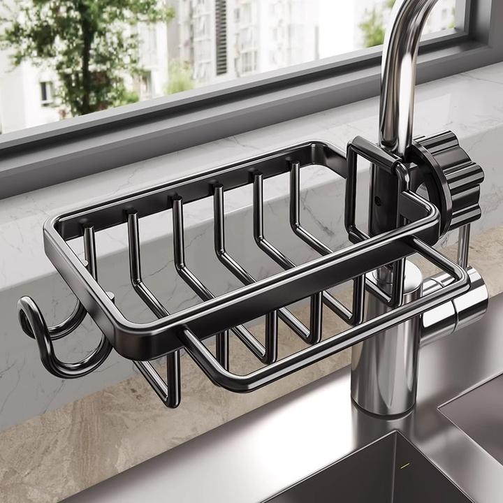 厨房水龙头置物架洗菜水池水槽上方沥水架抹布百洁布海绵刷收纳架