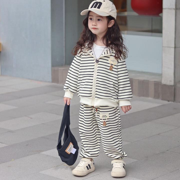 【秋冬上新】儿童连帽套装2025秋季新款外套裤子男童女童宝宝时尚