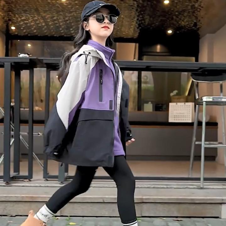 女童冬装外套冲锋衣三合一可拆卸大童秋冬款儿童2025新款女孩冬季