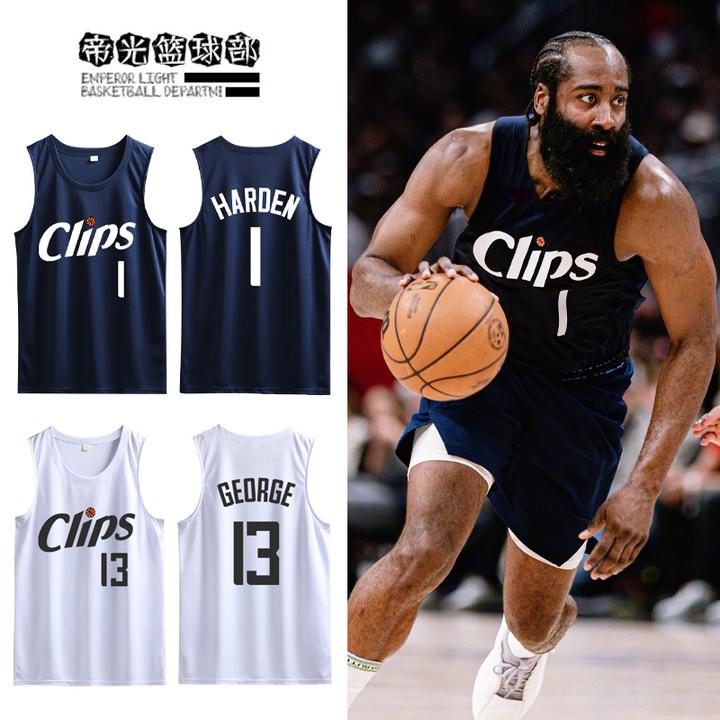 快船城市版哈登乔治速干训练背心男美式伦纳德篮球运动坎肩球衣潮