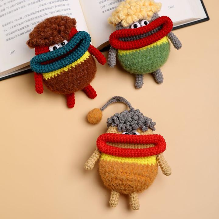 【非成品】大嘴怪钥匙包 蓝牙耳机包 包挂钩针毛线材料包好看