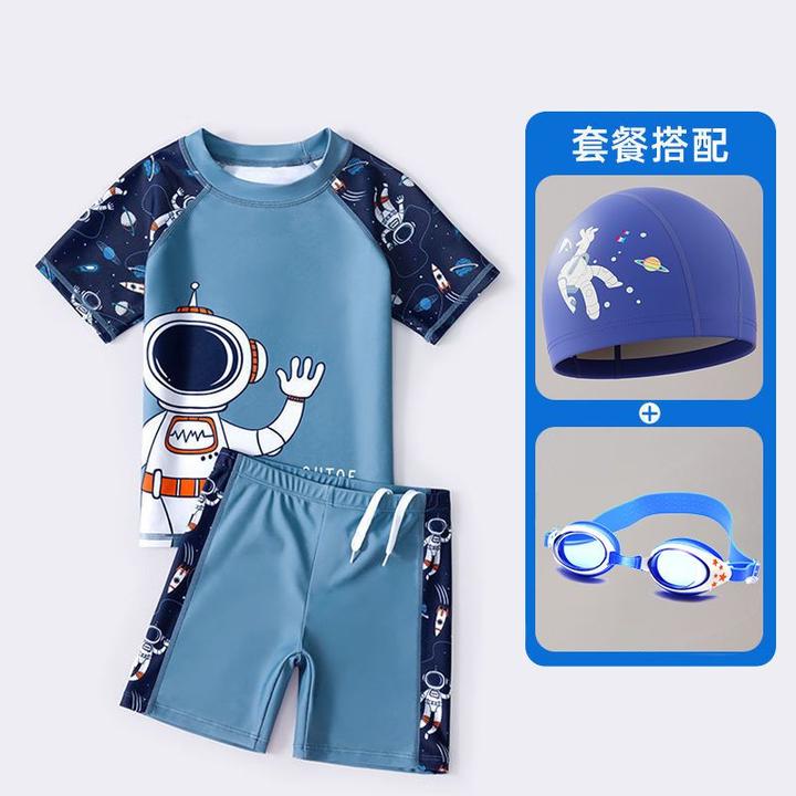 儿童泳衣男童分体中大童宝宝速干男孩游泳衣2024新款泳裤泳装套装