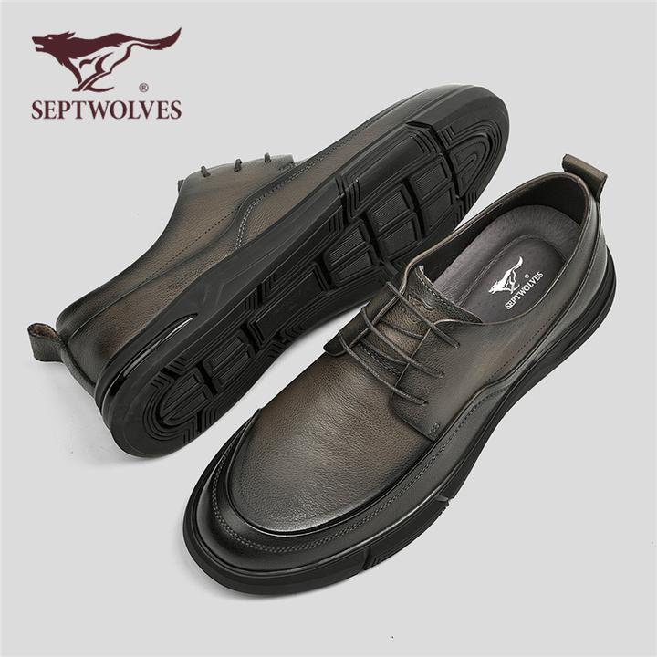 七匹狼男鞋真皮乐福鞋头层牛皮透气皮鞋2025春秋新款男士气垫高档