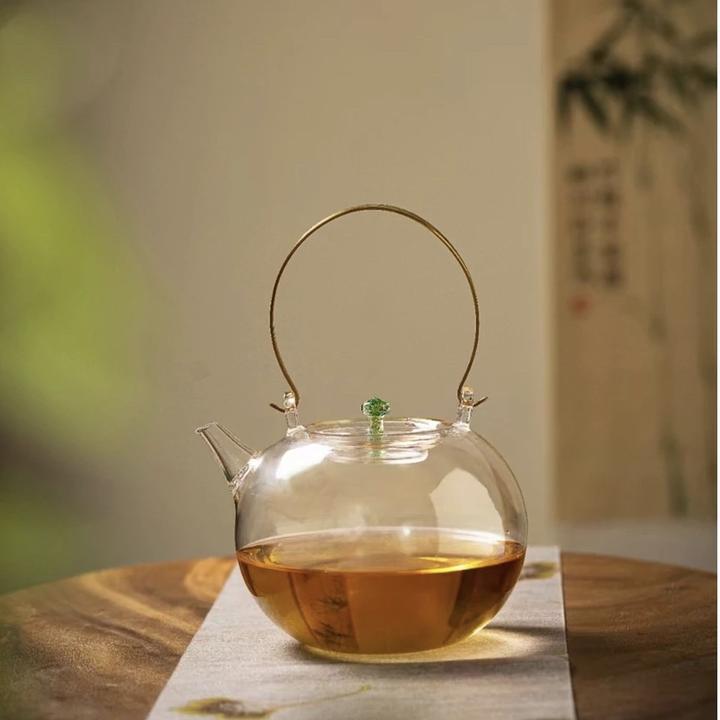 天久璃匠网红玻璃煮茶壶纯手工玻璃提梁壶玻璃煮茶壶大容量提梁壶