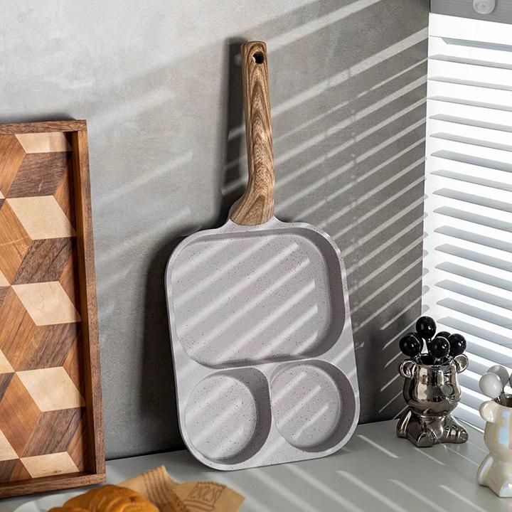 多功能三合一早餐锅麦饭石不粘锅平底锅煎蛋锅鸡蛋汉堡锅加深煎锅