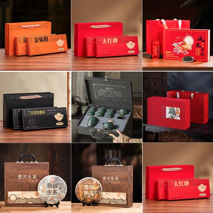 【88】五大名茶组合装铁观音大红袍金骏眉凤凰单枞普洱送茶具
