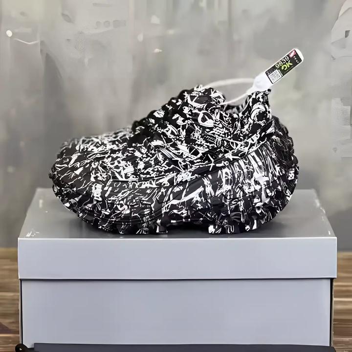 斑马纹涂鸦轮胎鞋坦克老爹鞋2024男女新款爆款厚底增高休闲运动鞋