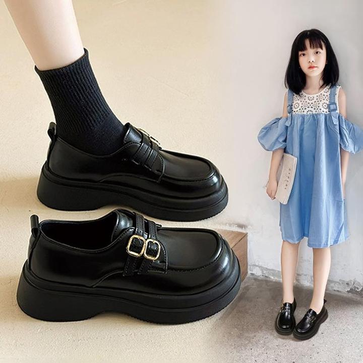 小皮鞋2024春秋新款儿童公主鞋女孩软底单鞋大童黑色洋气皮鞋